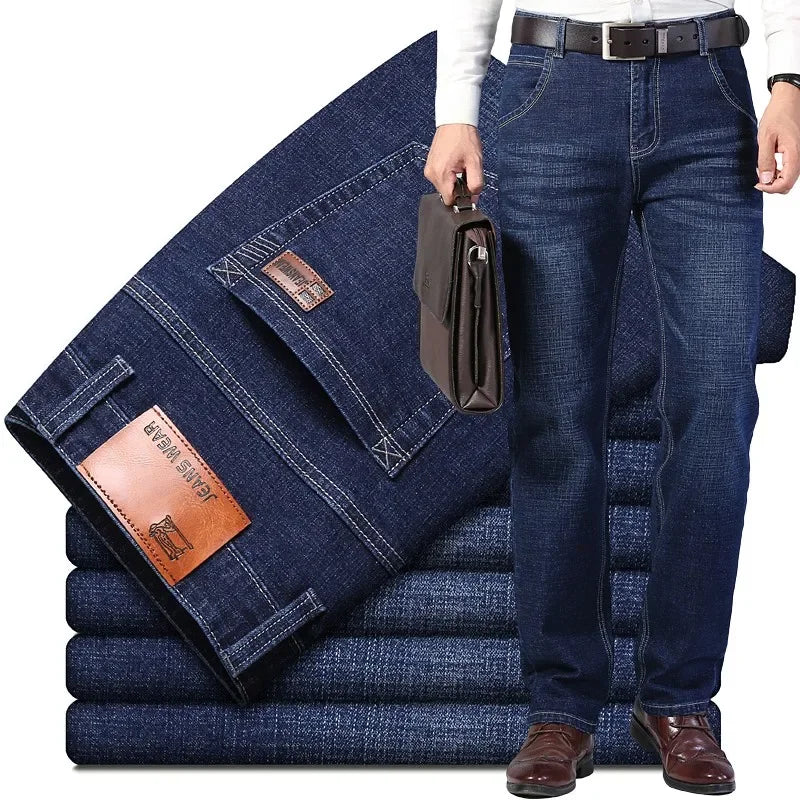 Men's Classic Straight-Leg Stretch Cotton Jeans