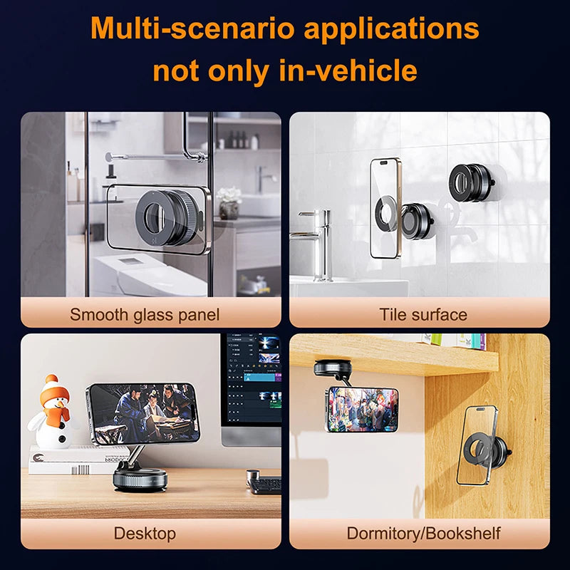 360° Magnetic Vacuum Suction Phone Holder
