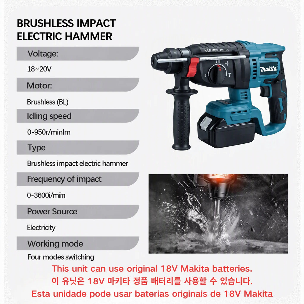 Makita 26mm 18V Brushless Cordless Hammer Drill