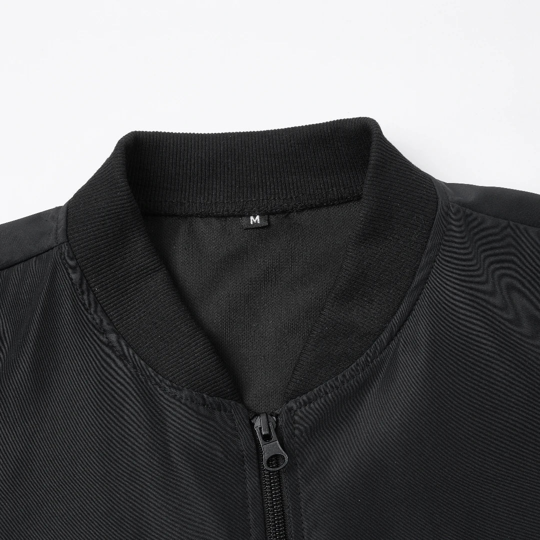 Men's Casual Zip-Up Jacket with Baseball Collar
