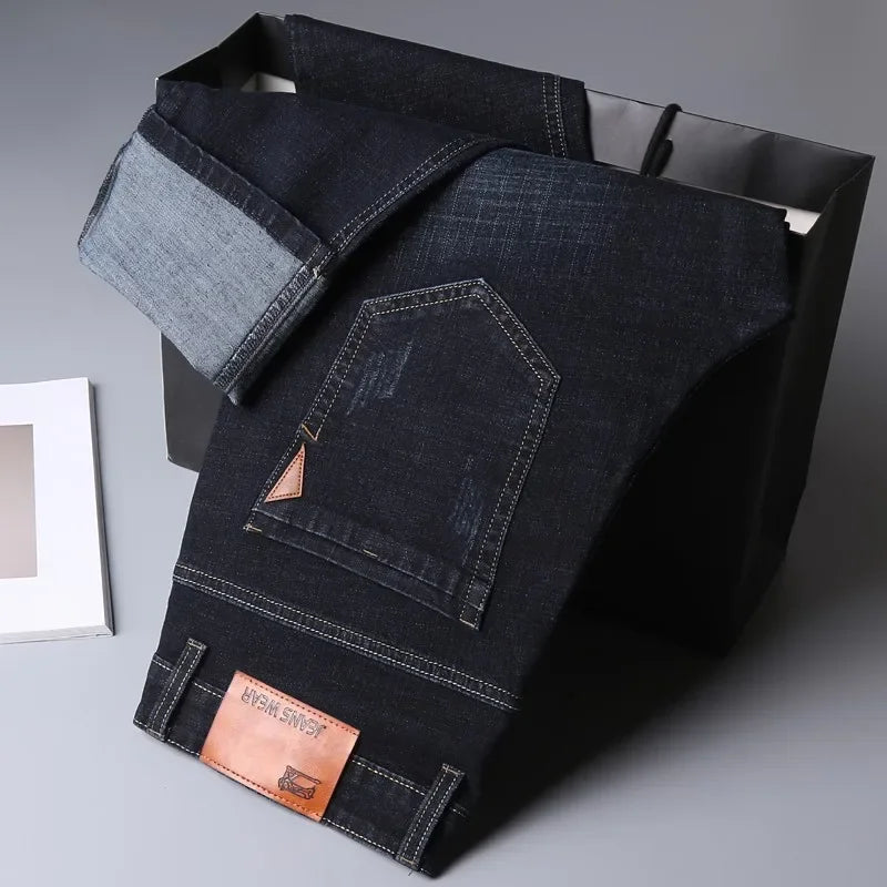 Men's Classic Straight-Leg Stretch Cotton Jeans