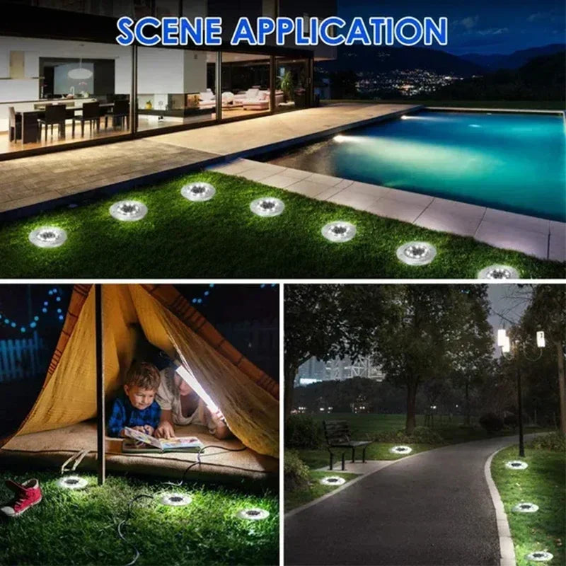 Solar Powered Ground Lights – Waterproof Outdoor Garden & Pathway Lighting
