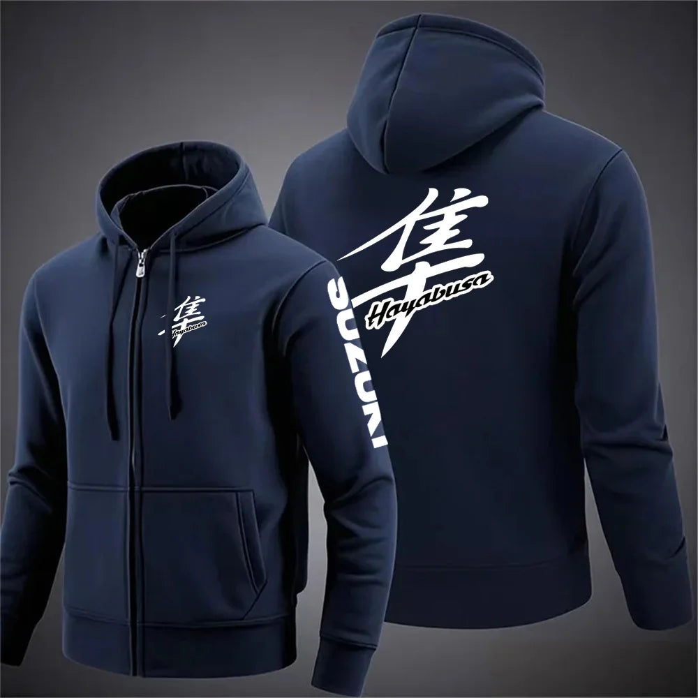 Men's Motorcycle-Inspired Casual Hoodie