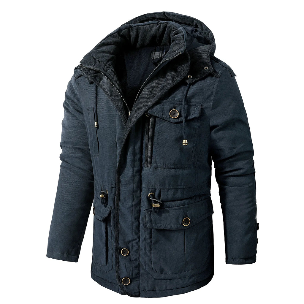 Men's Fleece-Lined Hooded Winter Parka