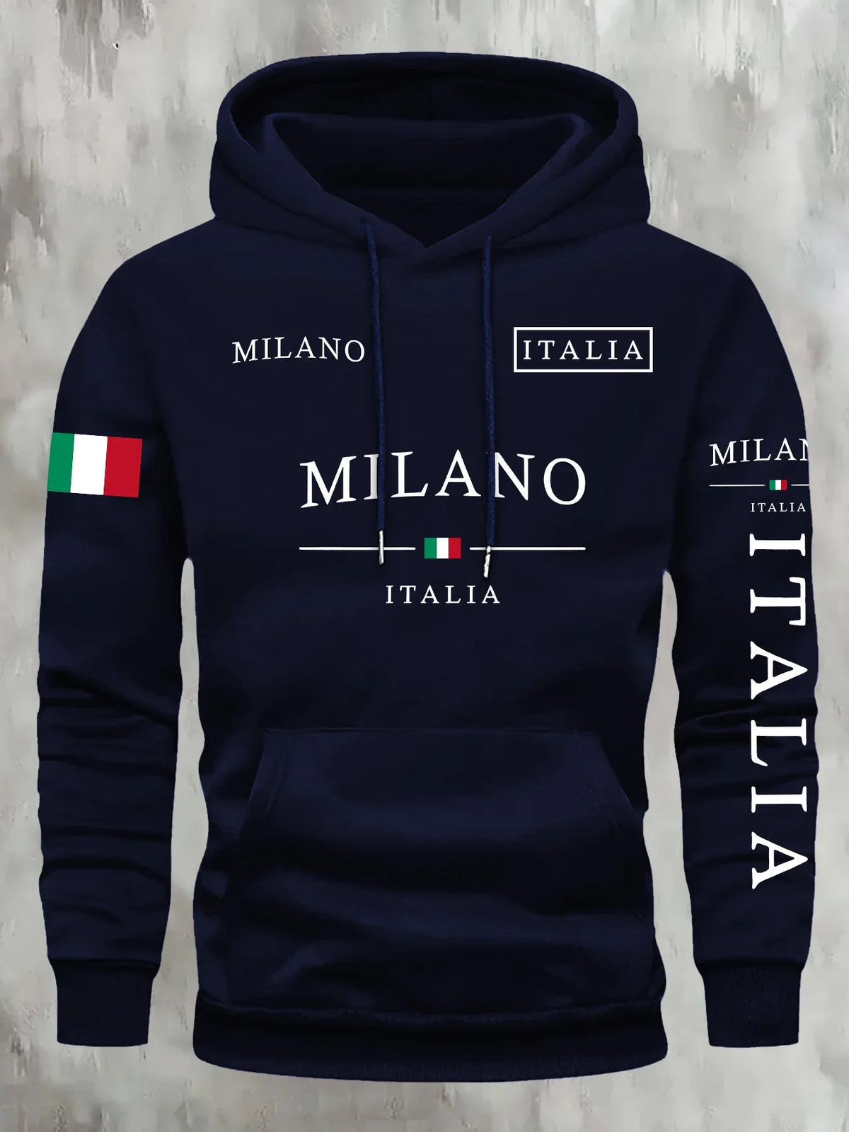 ITALIA MILANO Unisex Milano Casual Pullover Hoodie Winter Couple Sweatshirt Top Clothing