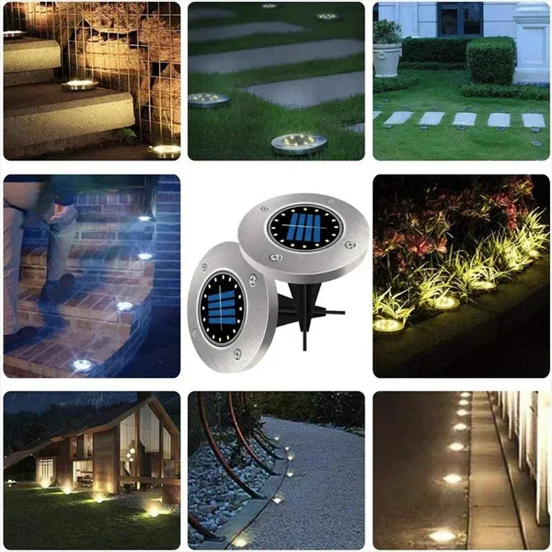 Solar Powered Ground Lights – Waterproof Outdoor Garden & Pathway Lighting