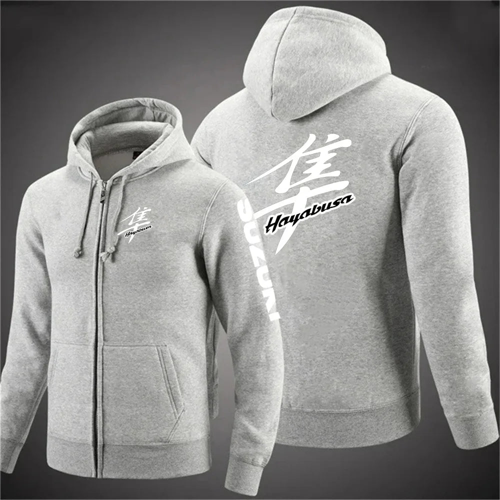 Men's Motorcycle-Inspired Casual Hoodie