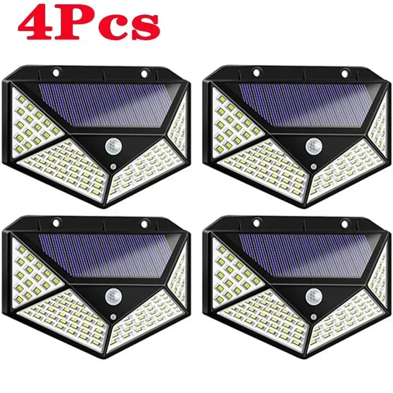 100 LED Solar Motion Sensor Lights – Outdoor Security Wall Lighting