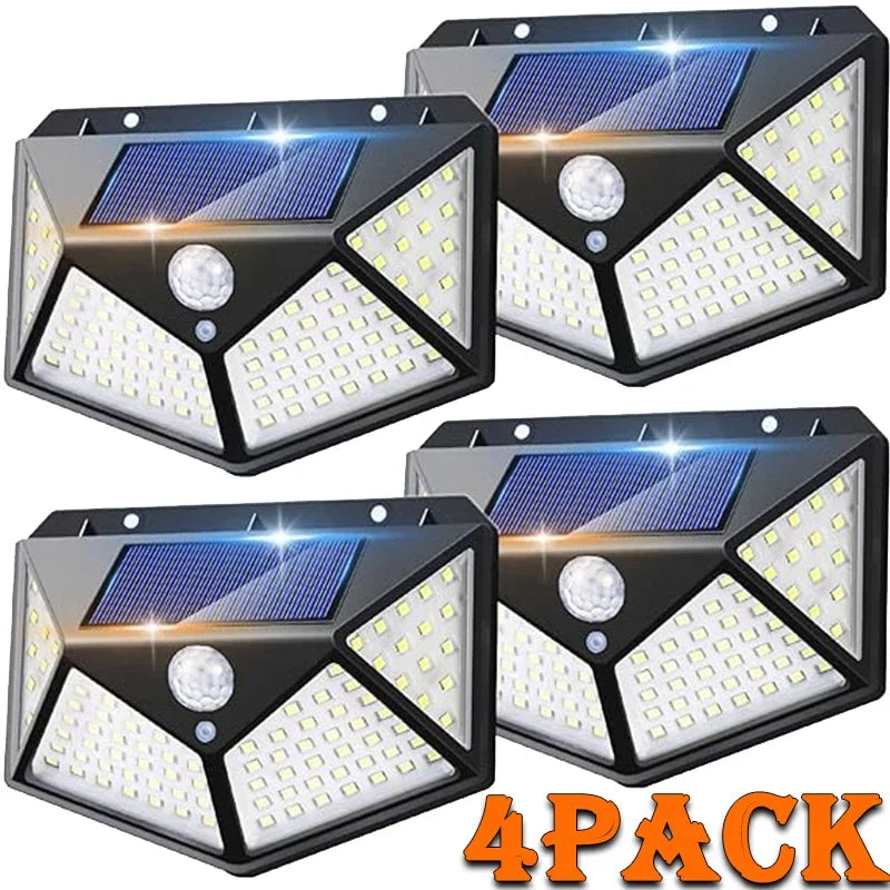 100 LED Solar Motion Sensor Lights – Outdoor Security Wall Lighting