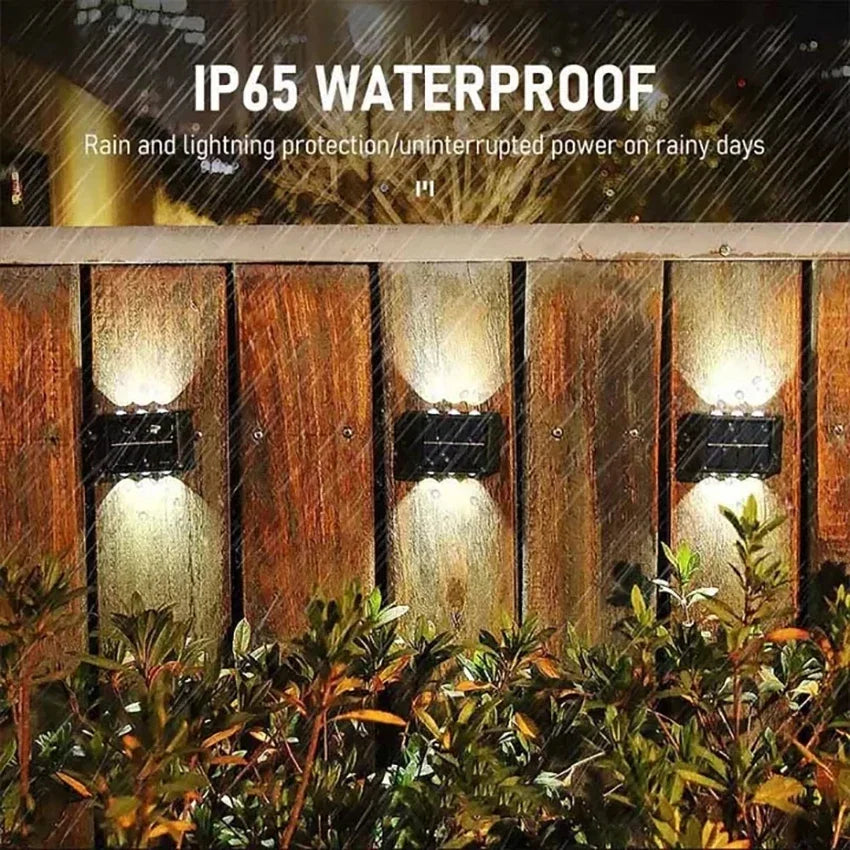 Solar LED Up & Down Wall Lights – Warm White Outdoor Lighting