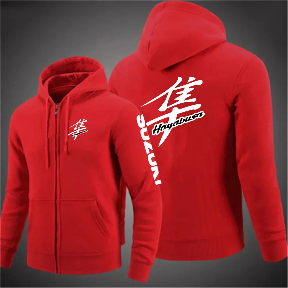 Men's Motorcycle-Inspired Casual Hoodie