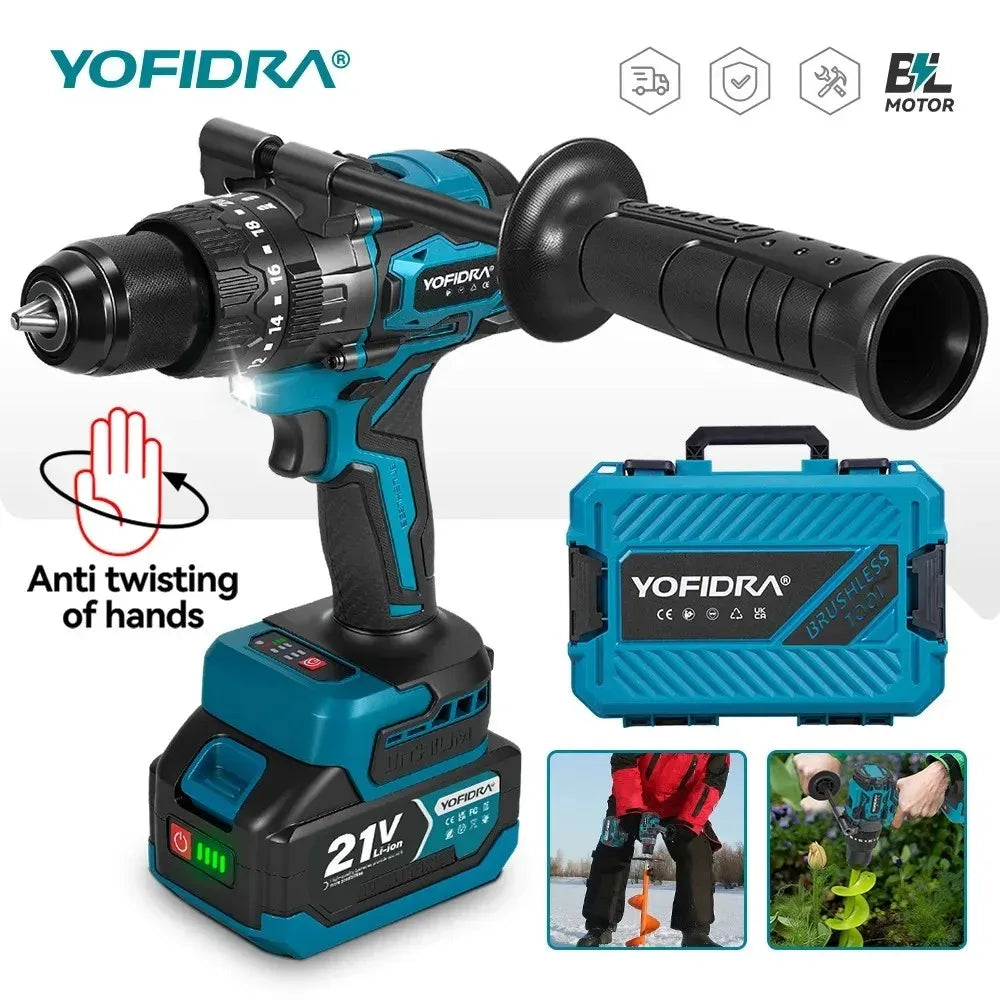 YOFIDRA Brushless Cordless Impact Drill