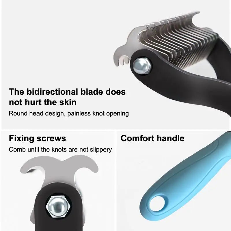 Double-Sided Pet Deshedding & Grooming Brush