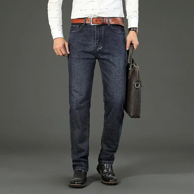 Men's Stretch Straight-Leg Business Jeans