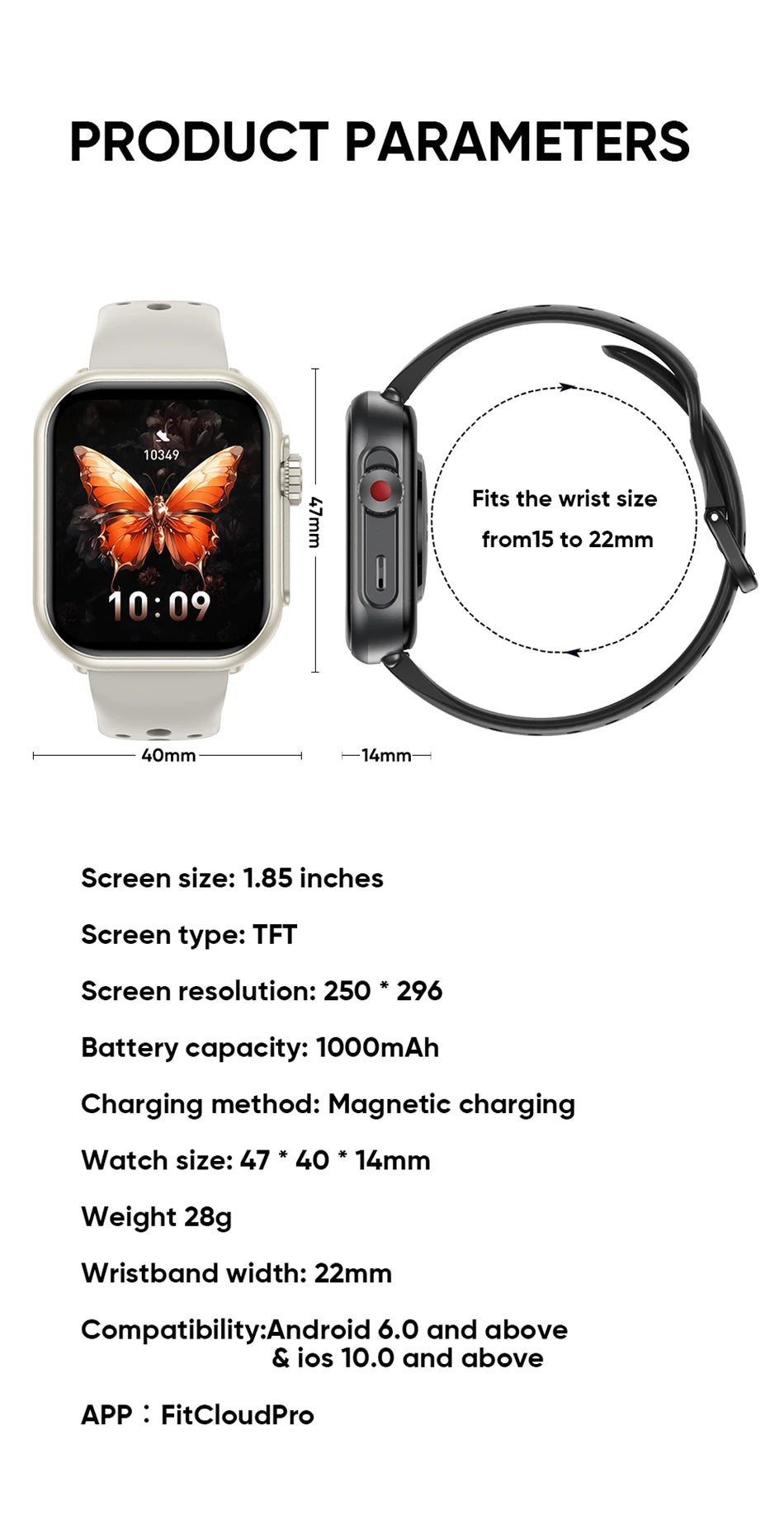 1.85-Inch HD Smartwatch for Men & Women