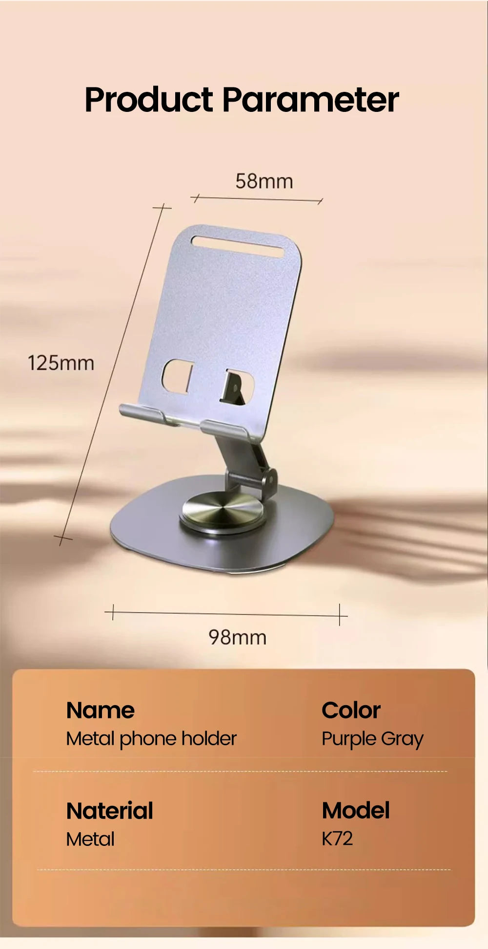 Adjustable Rotating Desktop Phone Stand