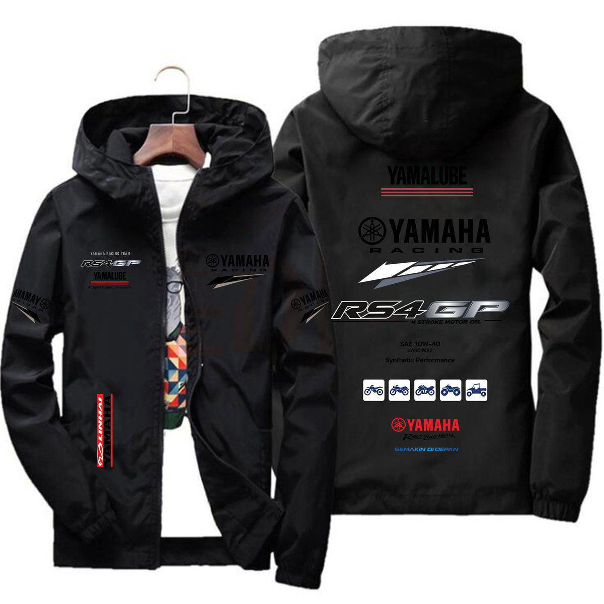 Men's Lightweight Motorcycle Windbreaker Jacket
