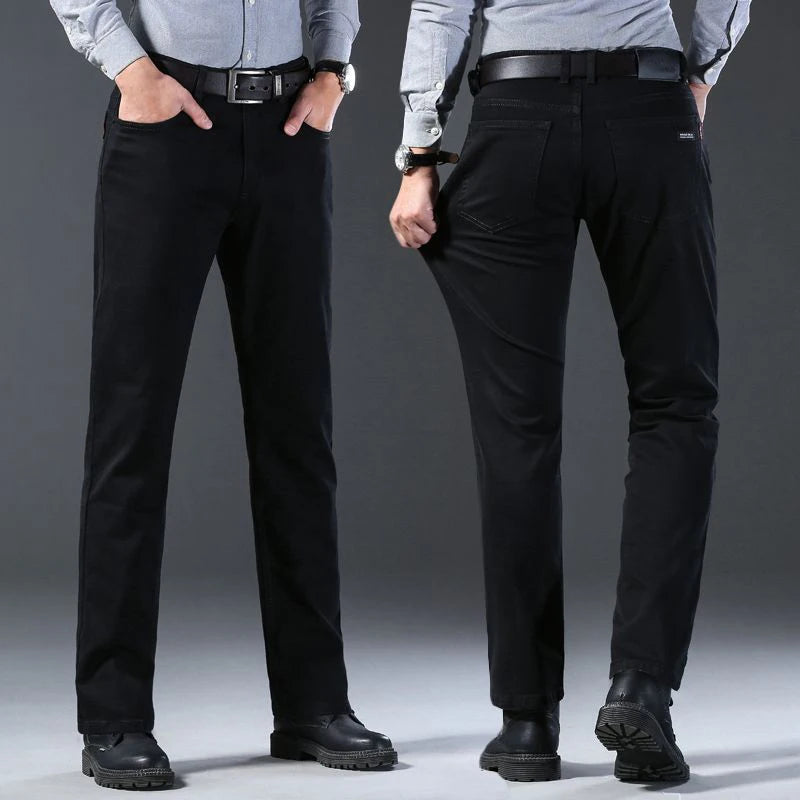 Men's Classic Black Straight-Leg Jeans