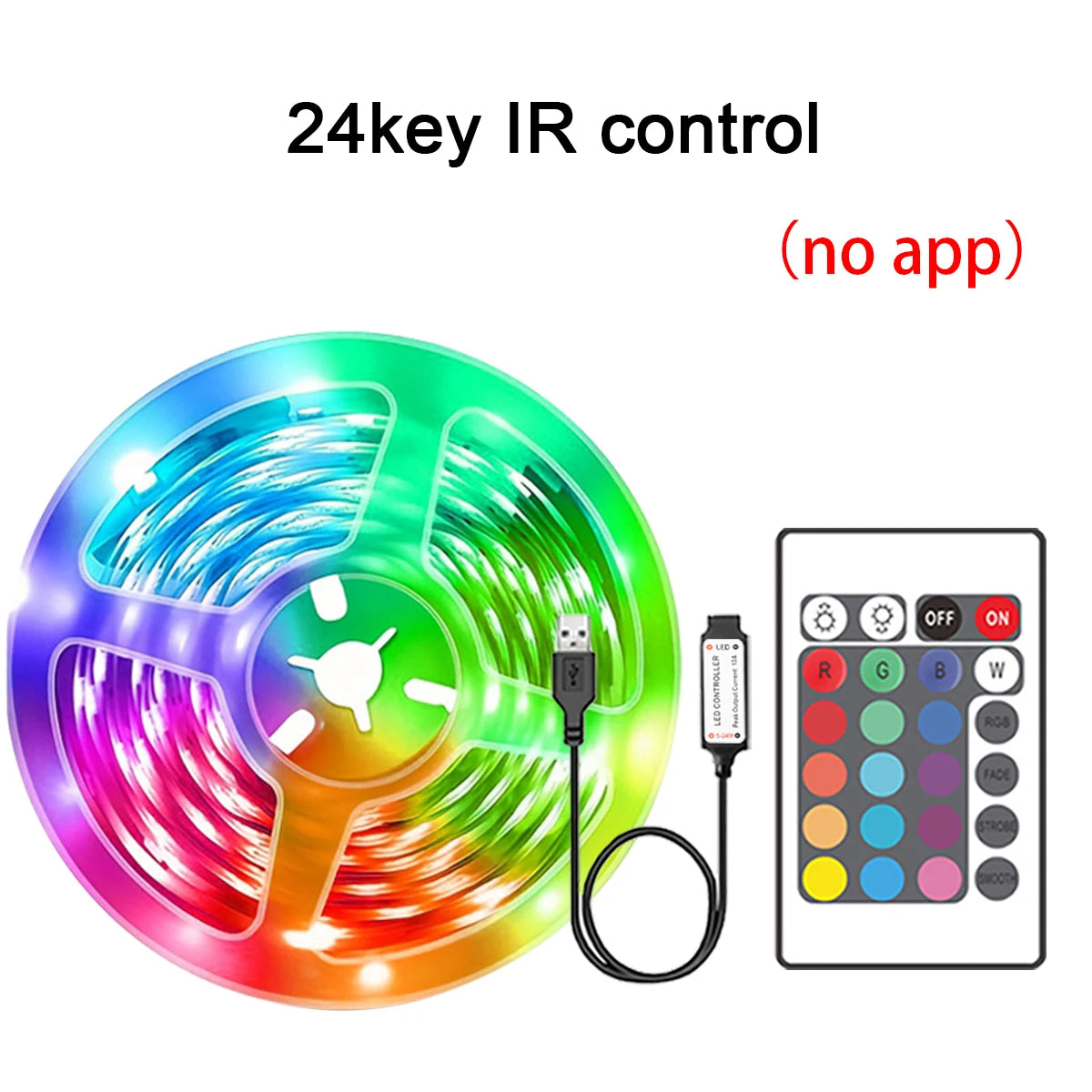 RGB LED Strip Lights with Remote – Colour Changing Room Lighting