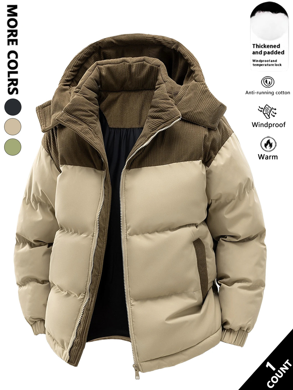 Men's Warm Hooded Puffer Jacket