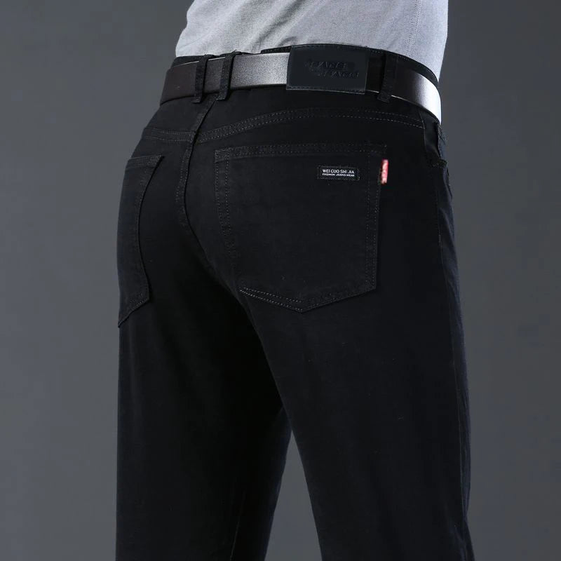 Men's Classic Black Straight-Leg Jeans