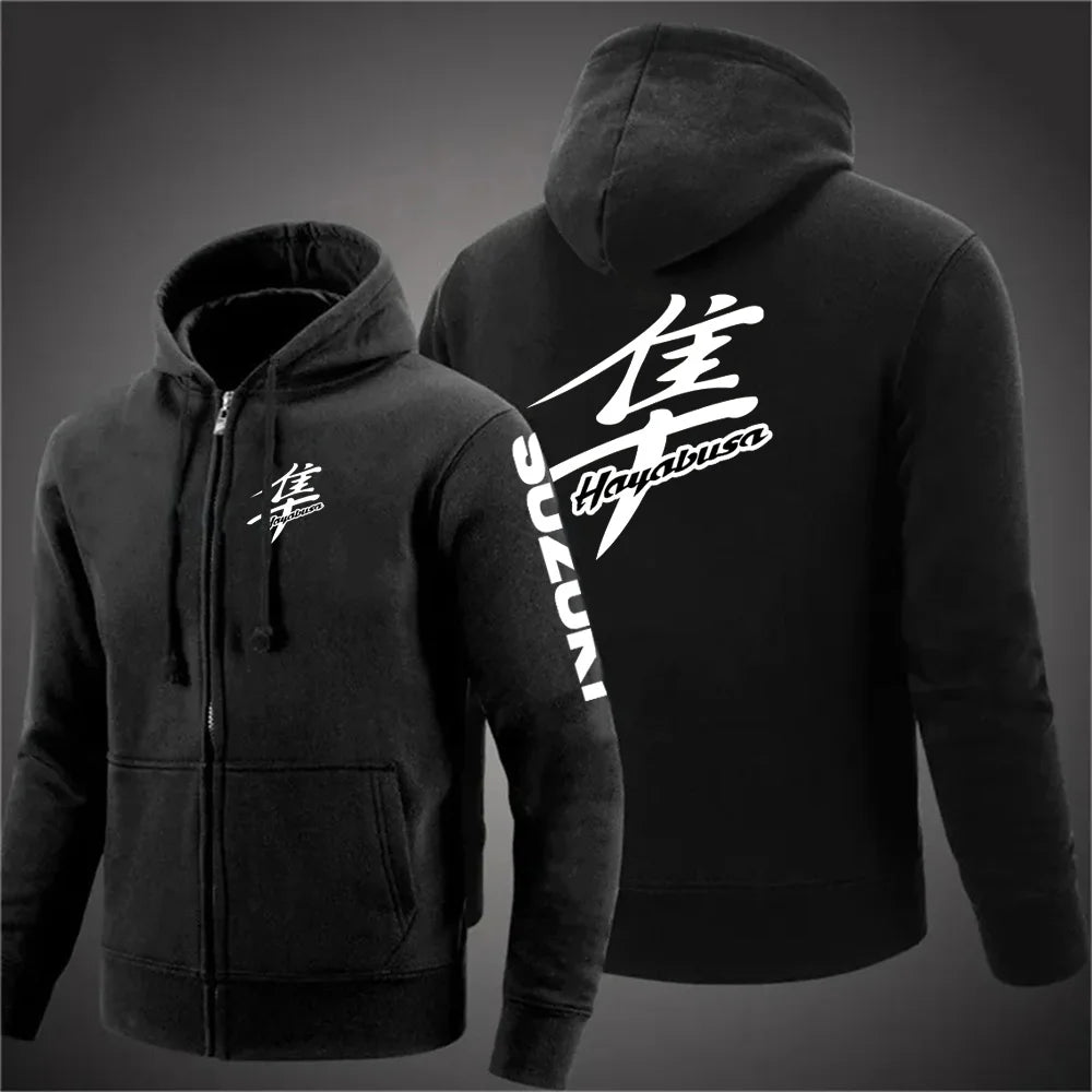 Men's Motorcycle-Inspired Casual Hoodie