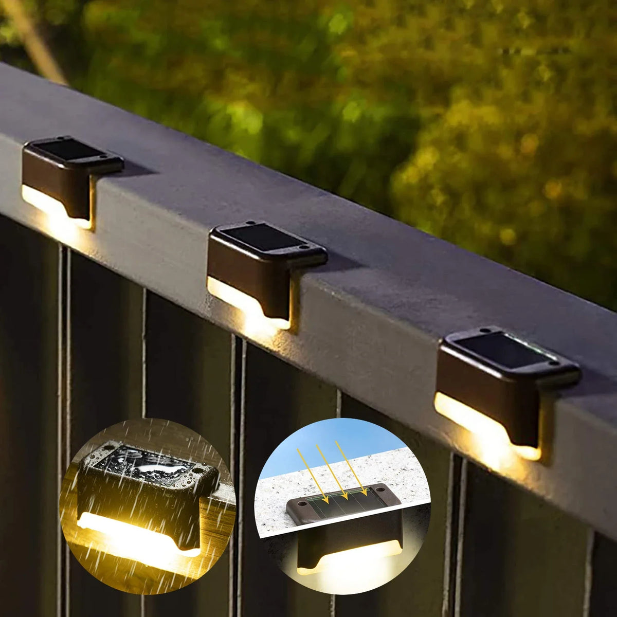 1/4/8/12/pcs Solar LED Deck Lights – Waterproof Outdoor Garden & Fence Lighting Step Lamp Patio Garden Decor
