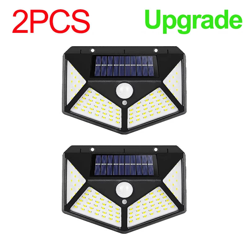 100 LED Solar Motion Sensor Lights – Outdoor Security Wall Lighting