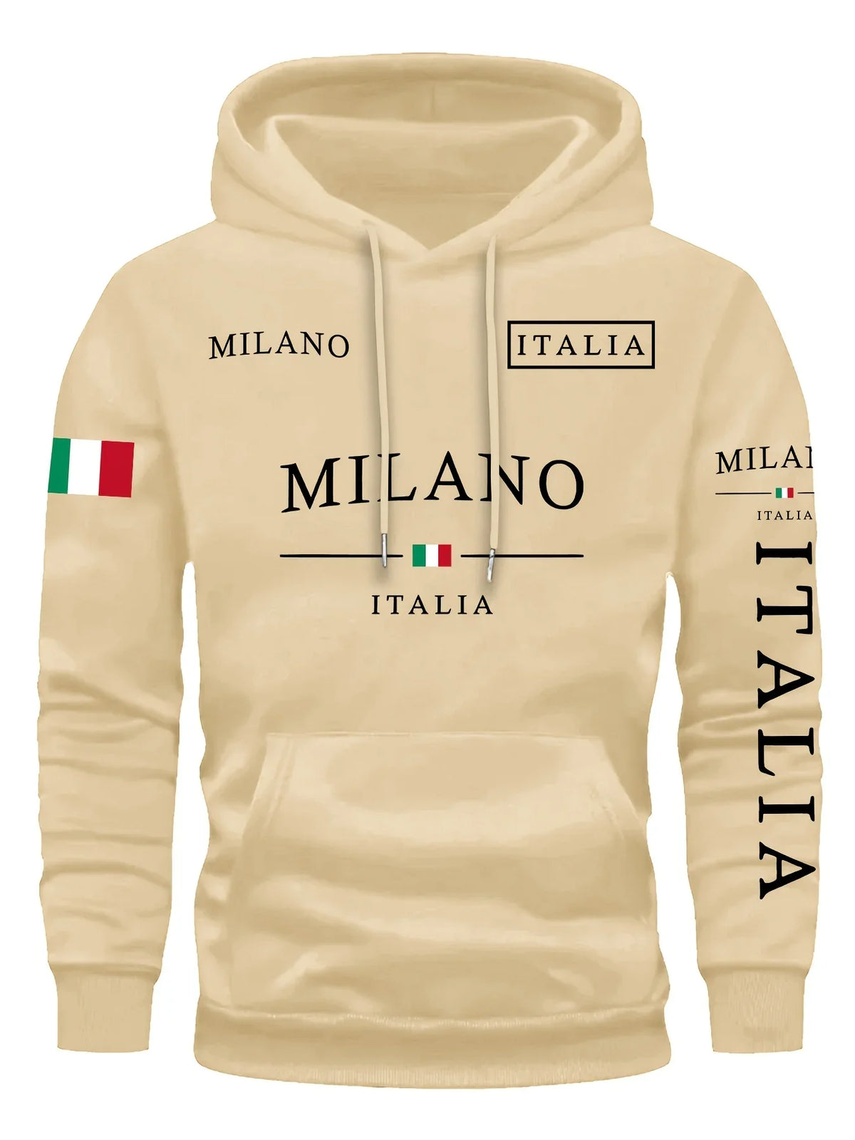 ITALIA MILANO Unisex Milano Casual Pullover Hoodie Winter Couple Sweatshirt Top Clothing