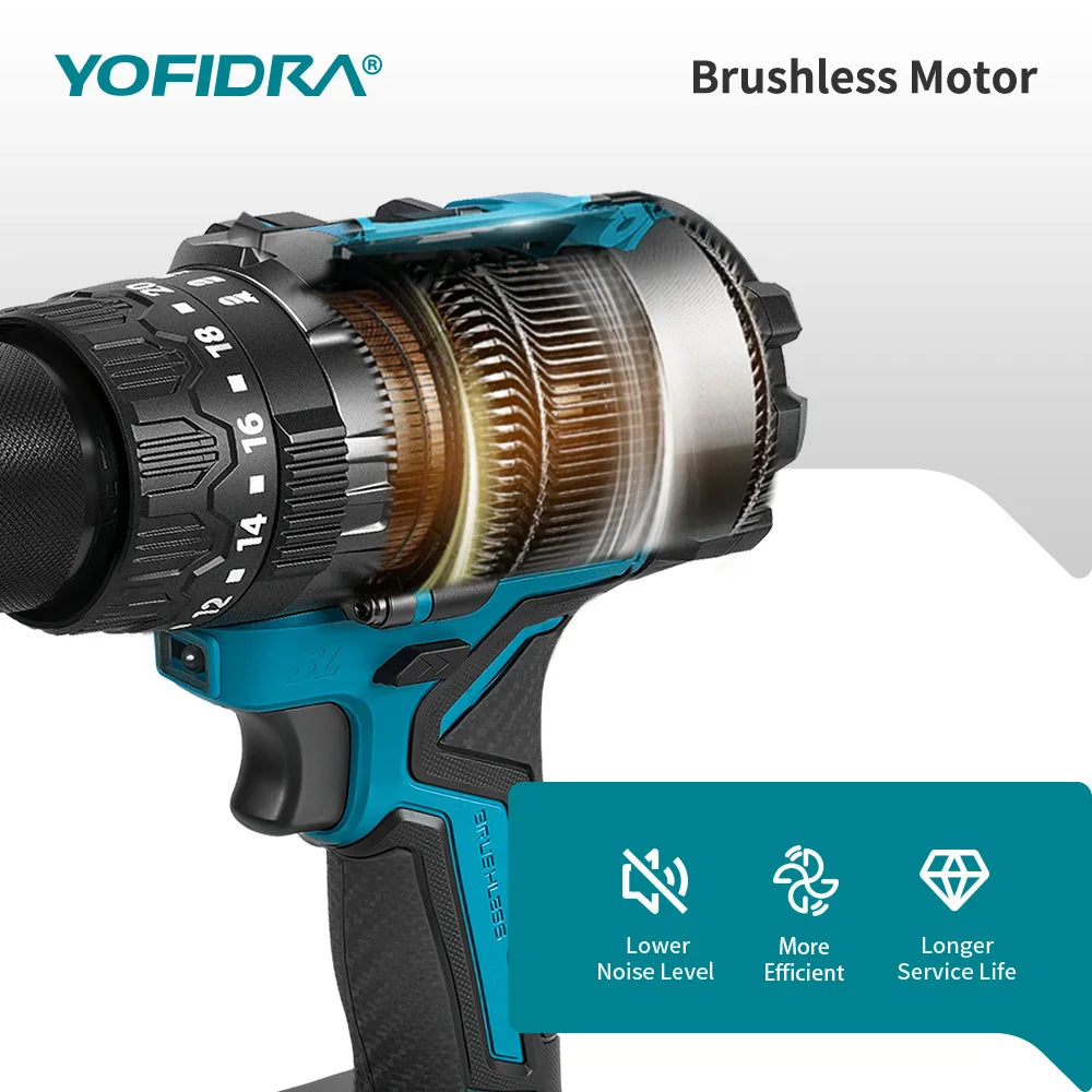 YOFIDRA Brushless Cordless Impact Drill