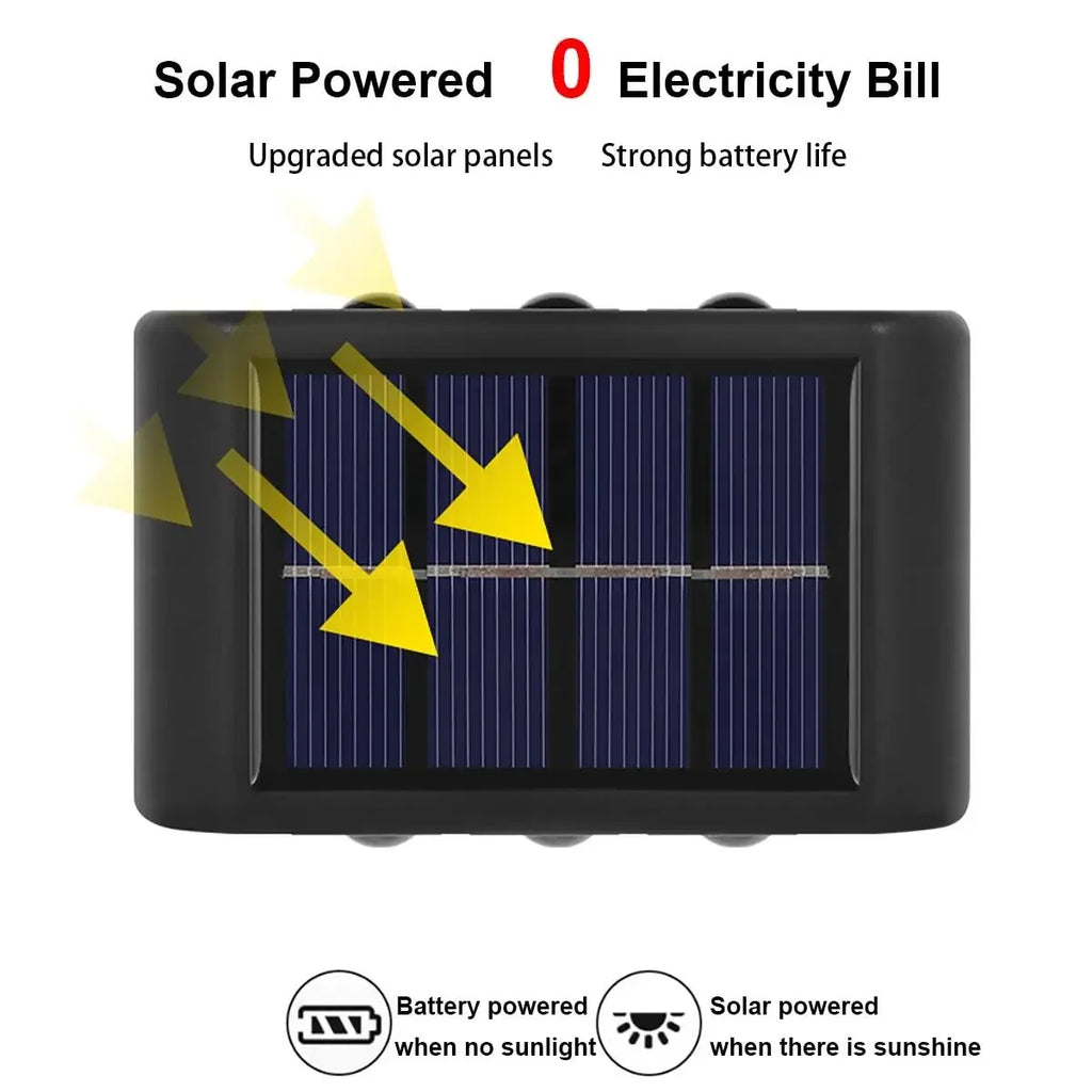 Solar LED Up & Down Wall Lights – Warm White Outdoor Lighting