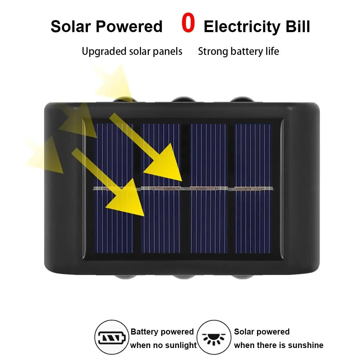 Solar LED Up & Down Wall Lights – Warm White Outdoor Lighting