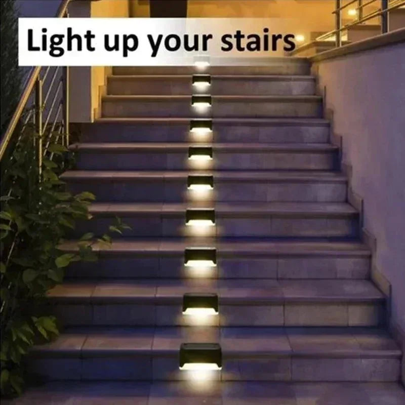 1/4/8/12/pcs Solar LED Deck Lights – Waterproof Outdoor Garden & Fence Lighting Step Lamp Patio Garden Decor