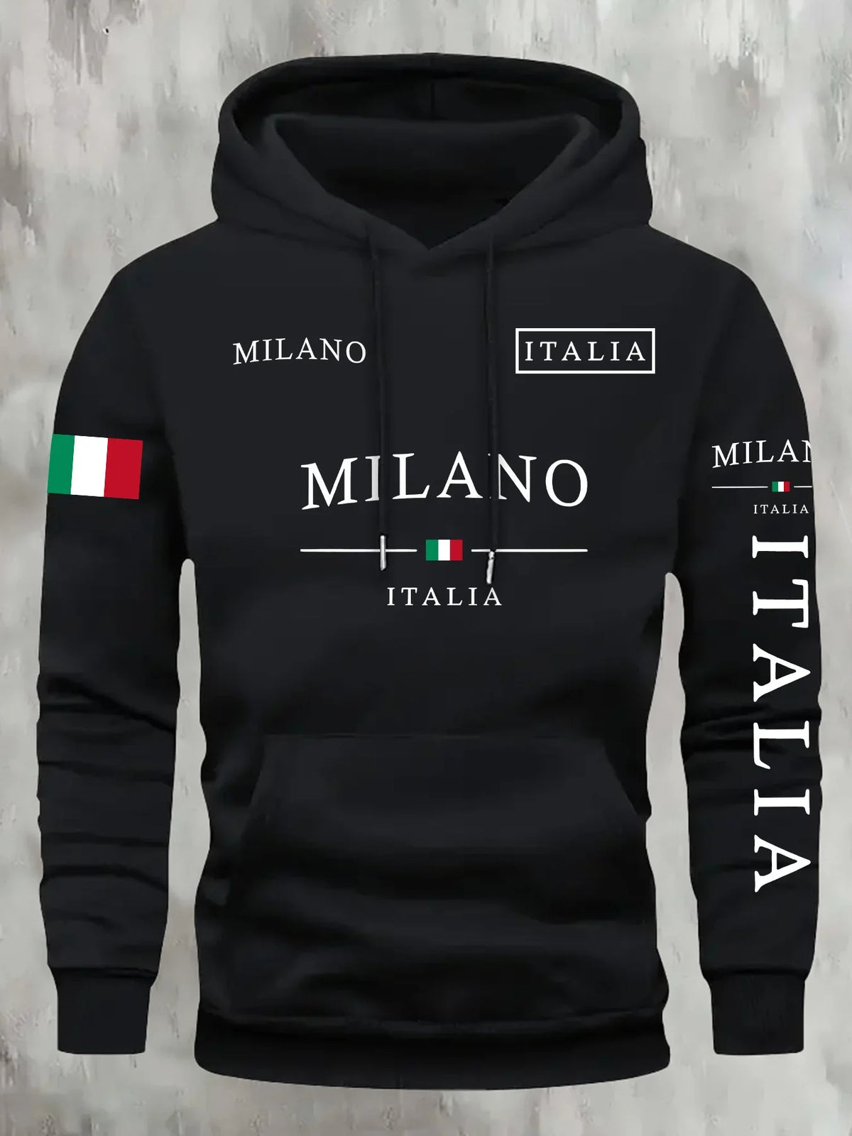 ITALIA MILANO Unisex Milano Casual Pullover Hoodie Winter Couple Sweatshirt Top Clothing