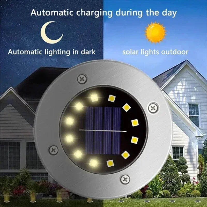 Solar Powered Ground Lights – Waterproof Outdoor Garden & Pathway Lighting