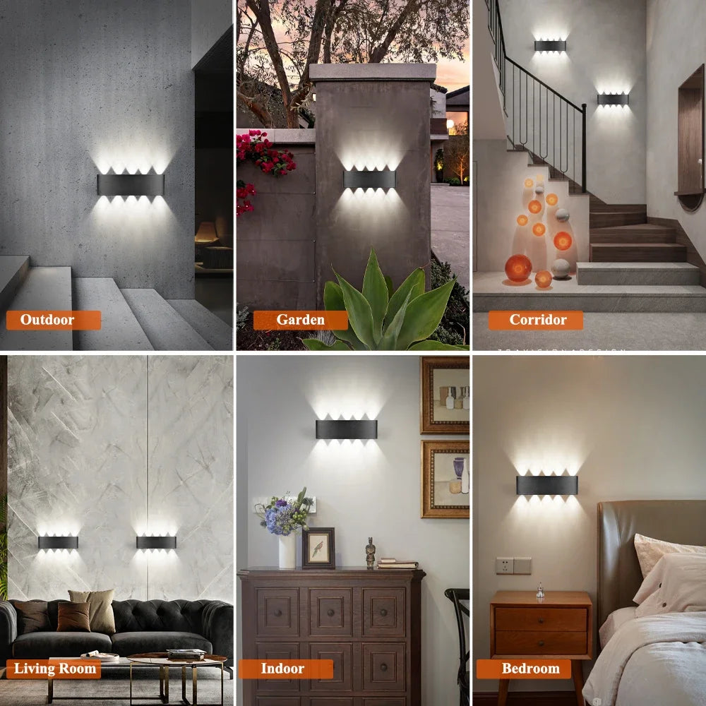Solar LED Up & Down Wall Lights – Warm White Outdoor Lighting