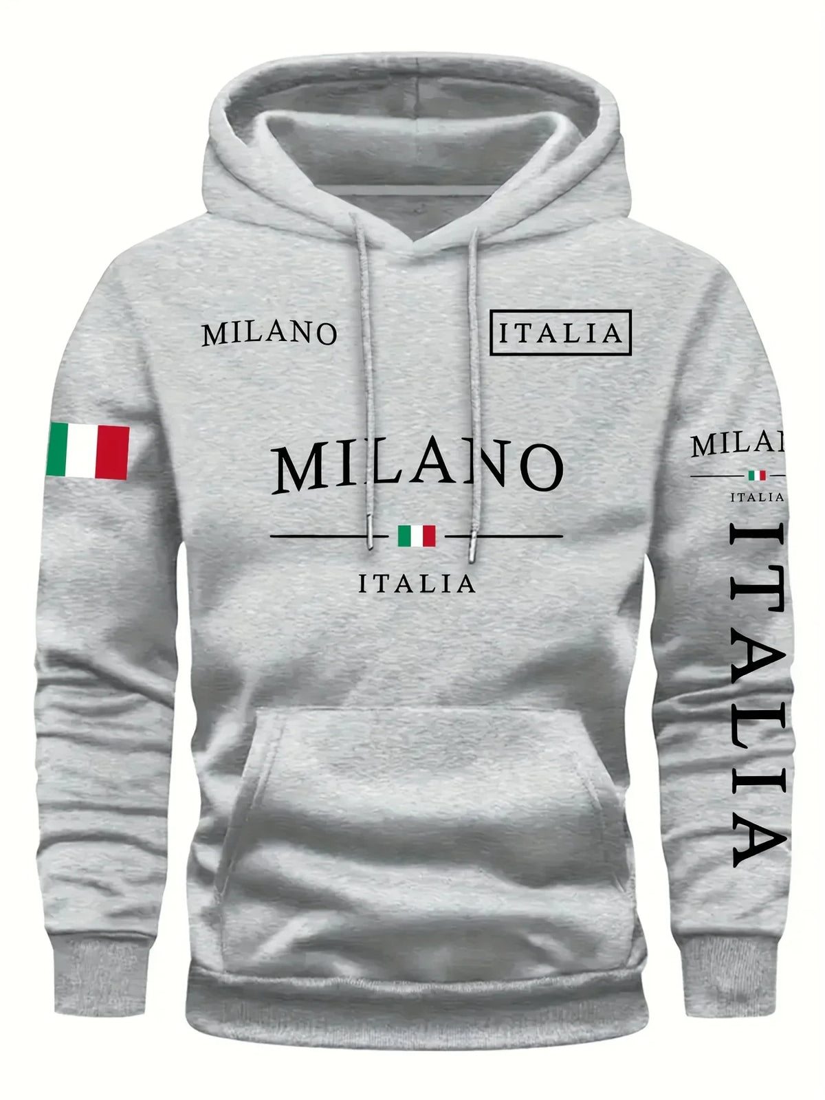 ITALIA MILANO Unisex Milano Casual Pullover Hoodie Winter Couple Sweatshirt Top Clothing