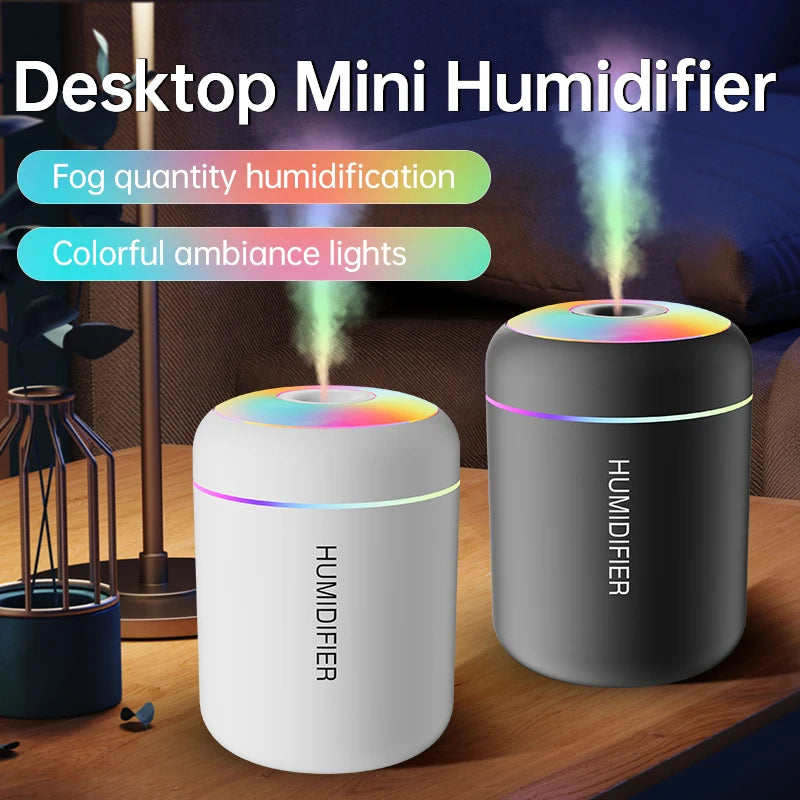 180ml USB Mini Humidifier – Portable Colour Changing Mist Diffuser