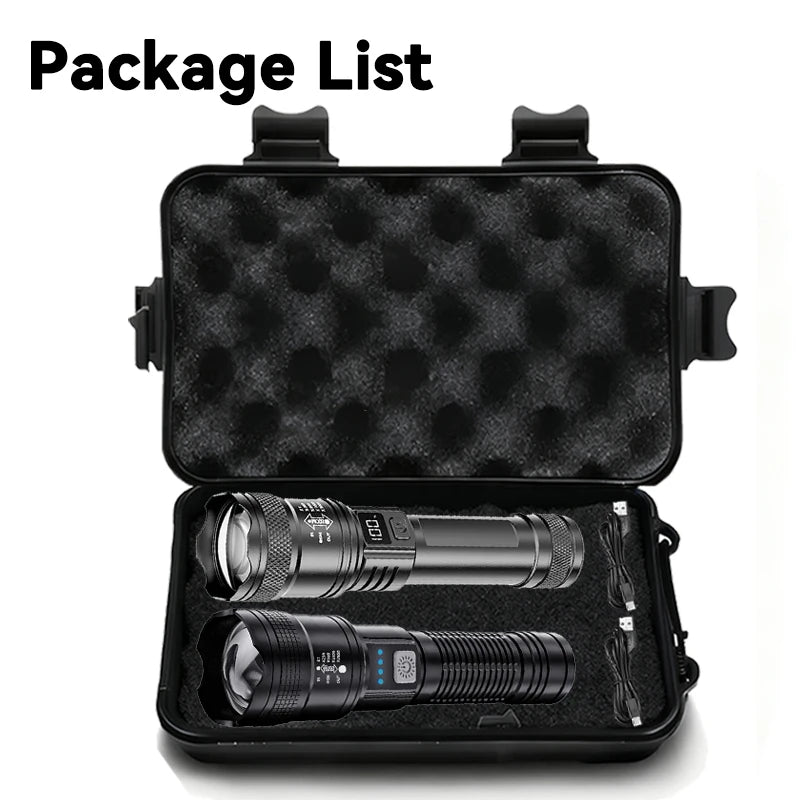 Rechargeable LED Tactical Flashlight with Display