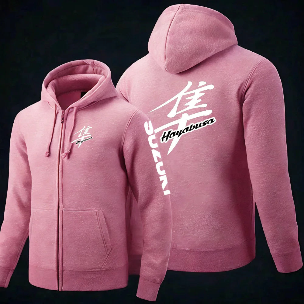 Men's Motorcycle-Inspired Casual Hoodie