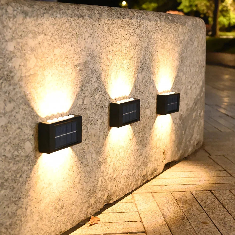 Solar LED Up & Down Wall Lights – Warm White Outdoor Lighting