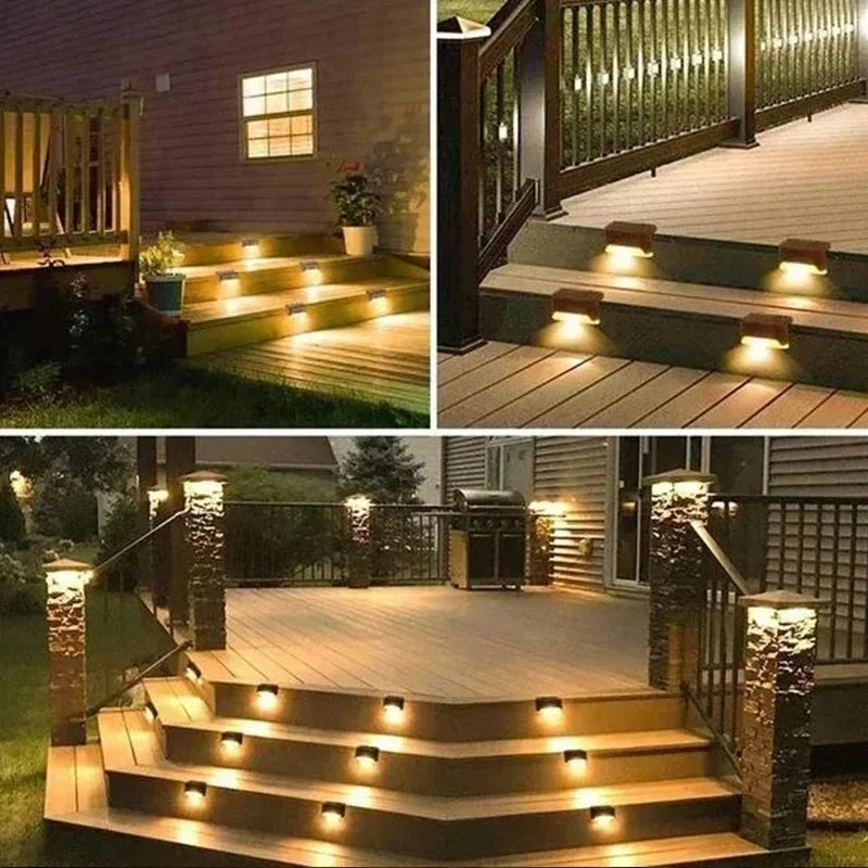 1/4/8/12/pcs Solar LED Deck Lights – Waterproof Outdoor Garden & Fence Lighting Step Lamp Patio Garden Decor