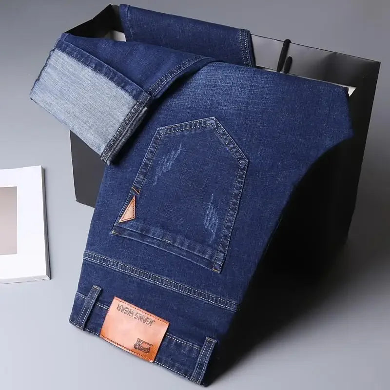 Men's Classic Straight-Leg Stretch Cotton Jeans
