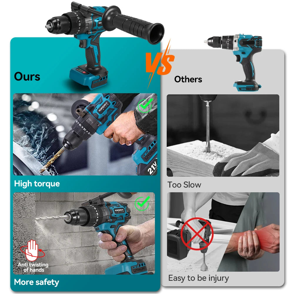 YOFIDRA Brushless Cordless Impact Drill