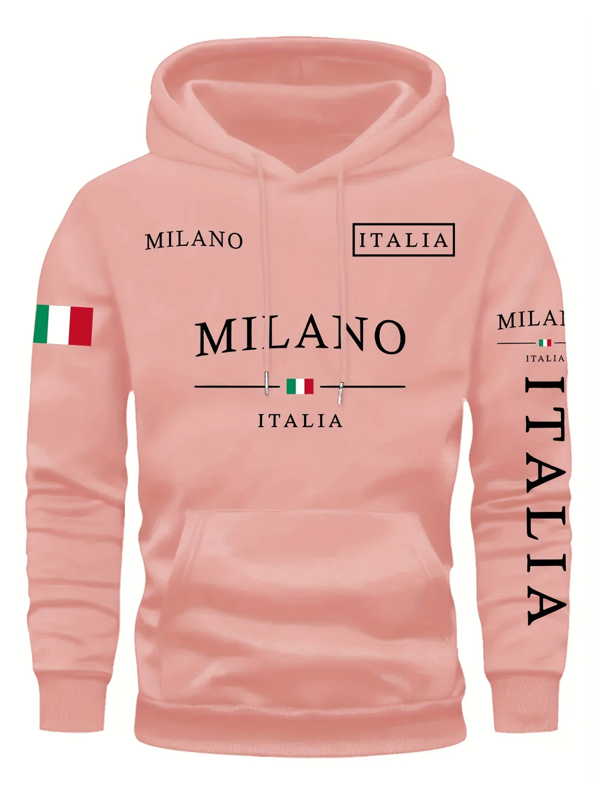 ITALIA MILANO Unisex Milano Casual Pullover Hoodie Winter Couple Sweatshirt Top Clothing