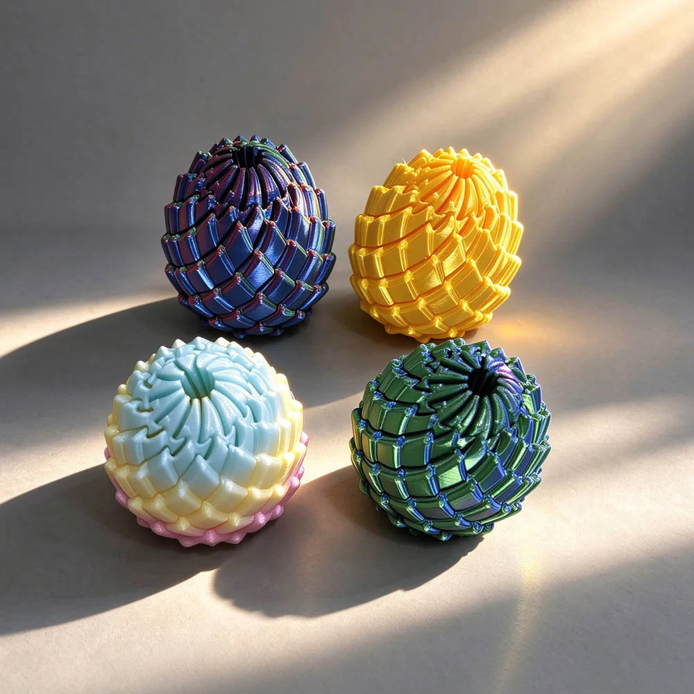 3D Printed Dragon Egg Fidget Toy – Articulated Dragon