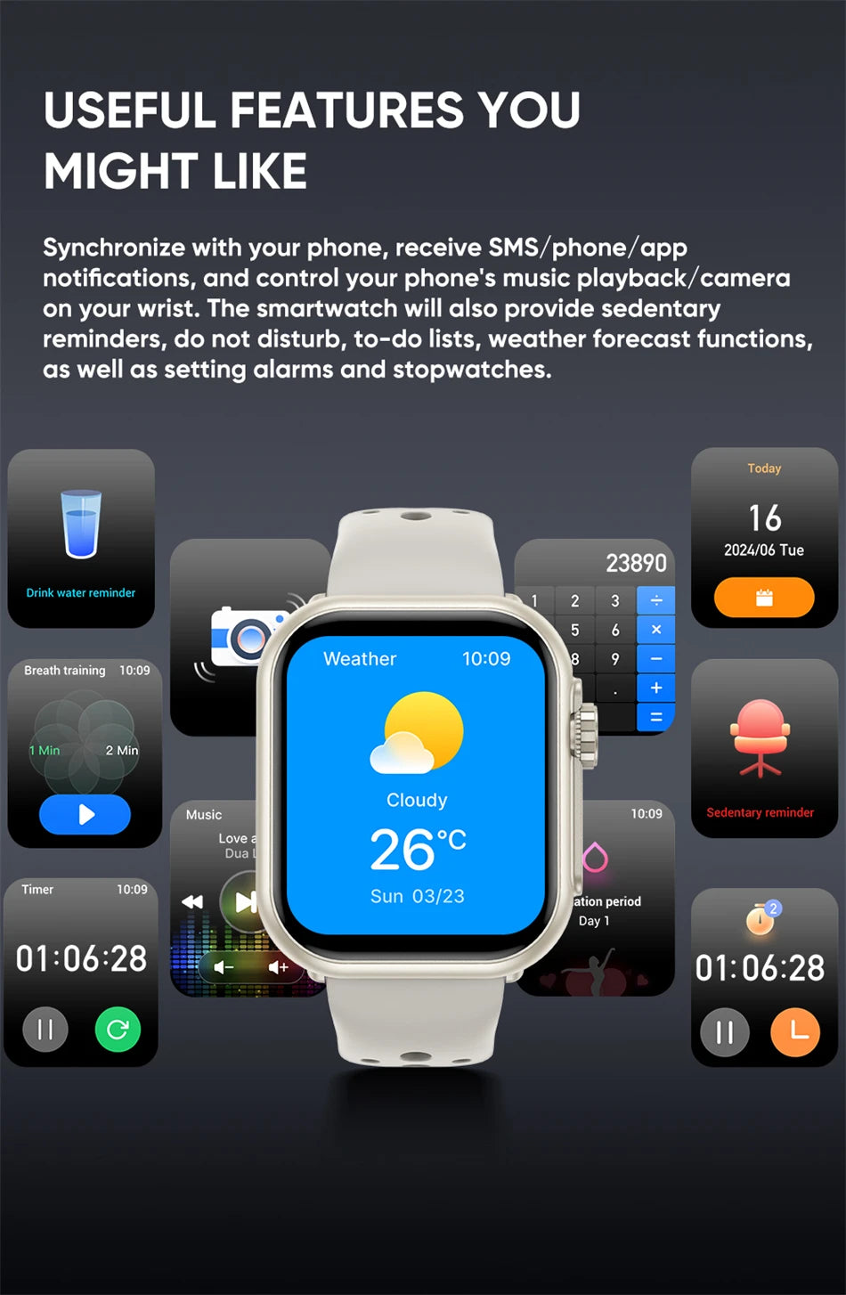 1.85-Inch HD Smartwatch for Men & Women