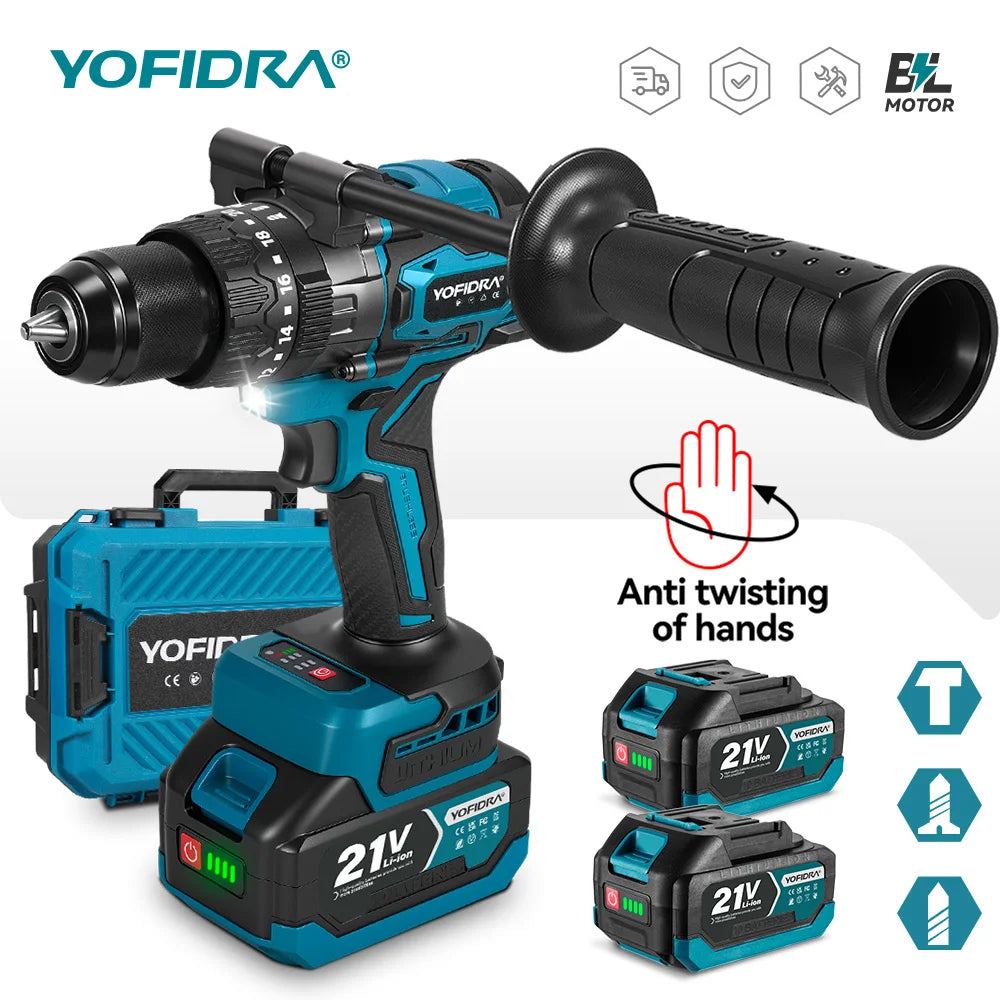 YOFIDRA Brushless Cordless Impact Drill