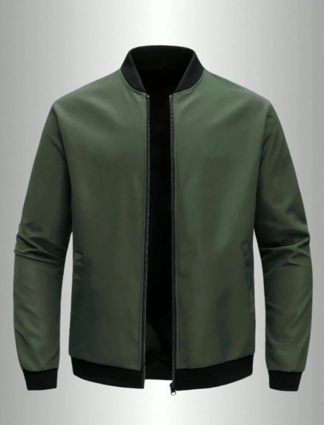 Men's Casual Zip-Up Jacket with Baseball Collar