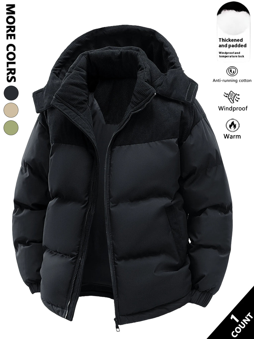Men's Warm Hooded Puffer Jacket